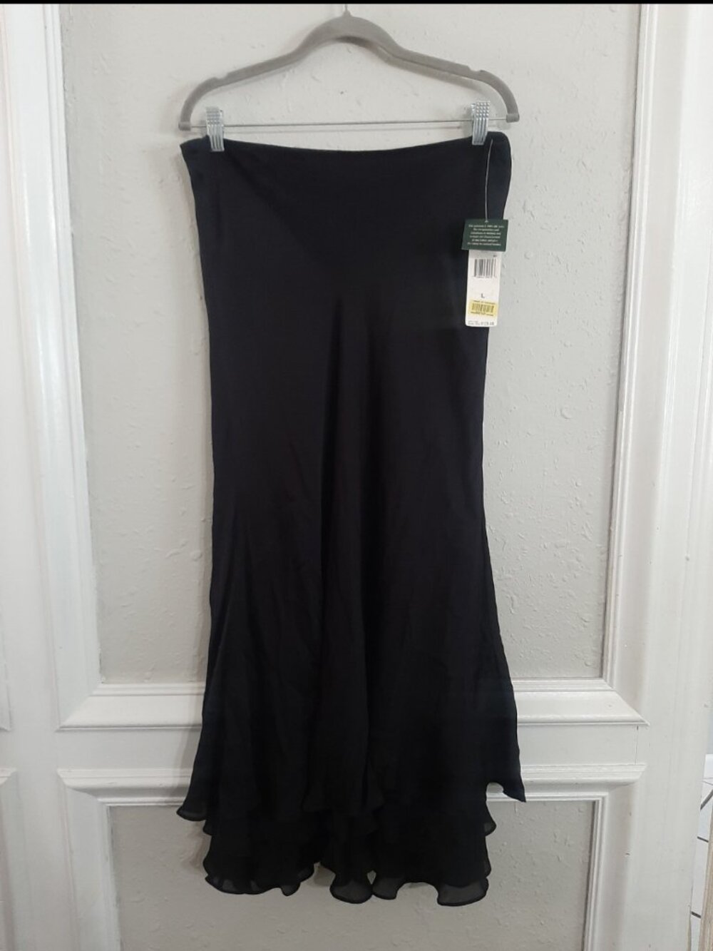 Vintage y2k 90s 2000s ralph lauren womens green label silk maxi skirt nwt
